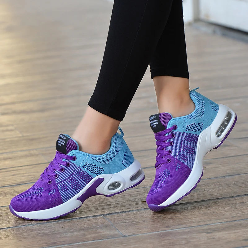 Flying Weaving Sports Shoes – Women’s Air Cushioned Running Sneakers