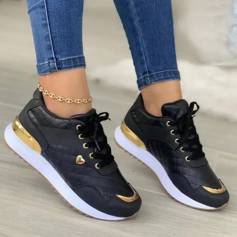 Women’s Lace-Up Sneakers – Breathable Comfortable Walking & Running Shoes