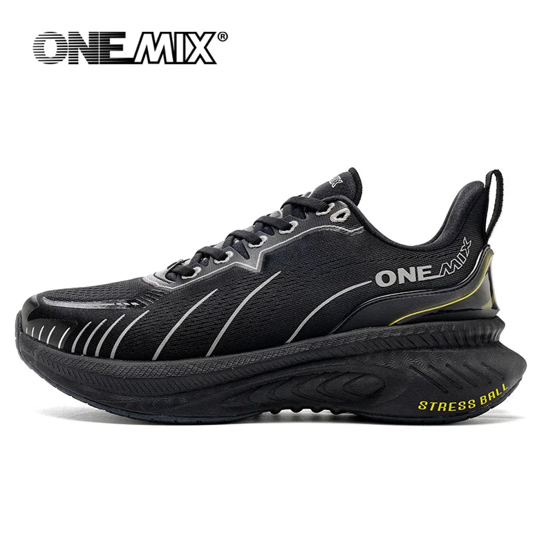 ONEMIX Cushioning Running Shoes for Men – Heavy-Duty Lace-Up Sports Sneakers, Non-Slip & Outdoor Athletic Shoes for Women