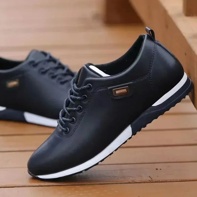 Men's PU Leather Casual Shoes – Warm Business Sneakers for Outdoor & Everyday Wear