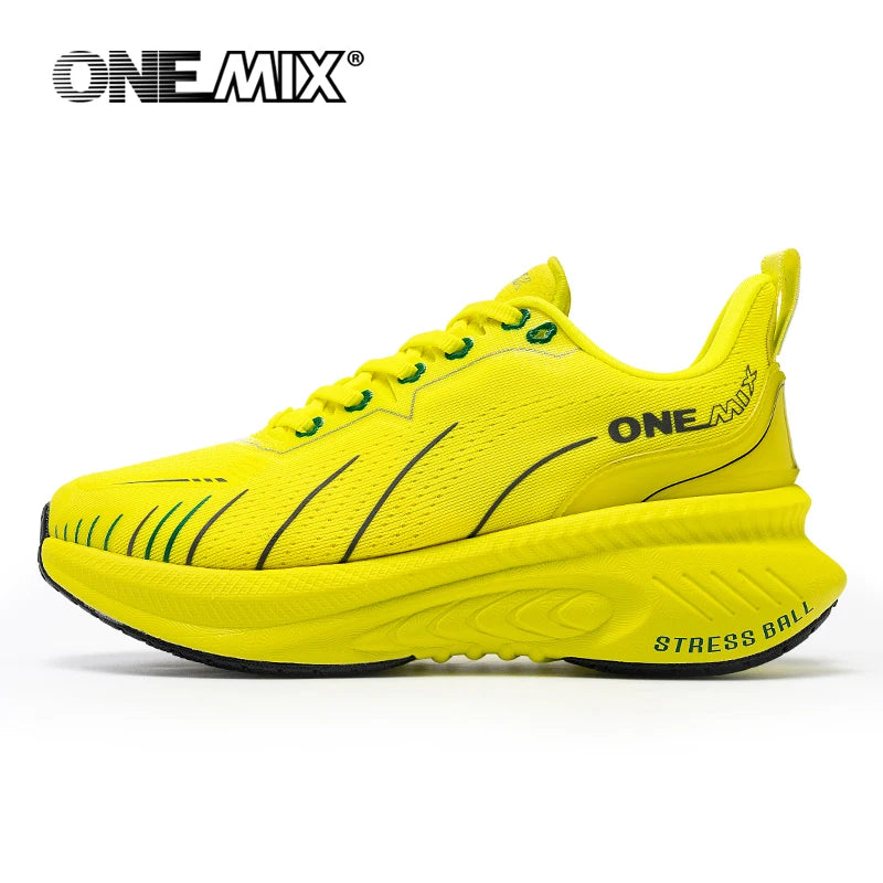 ONEMIX Cushioning Running Shoes for Men – Heavy-Duty Lace-Up Sports Sneakers, Non-Slip & Outdoor Athletic Shoes for Women