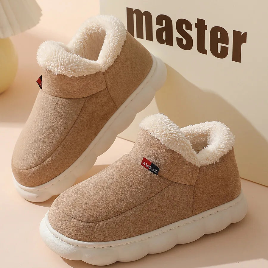 Kidmi Winter Warm Fur Men's Shoes – Outdoor Fuzzy Non-Slip Casual Slippers with Soft Plush Lining