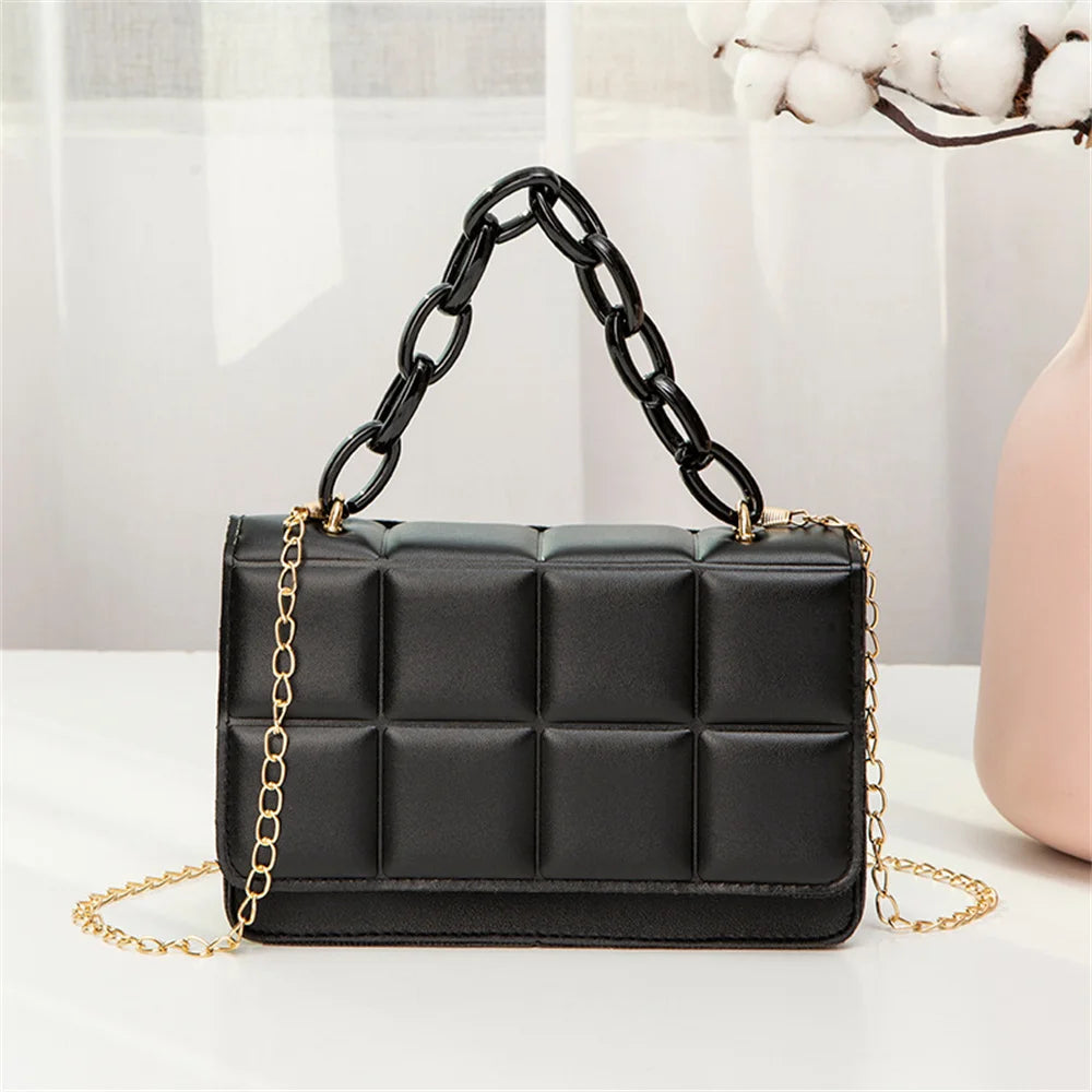 Luxury Designer Retro Women's Shoulder Bag - Chain Messenger Flap Crossbody Small Square Handbag