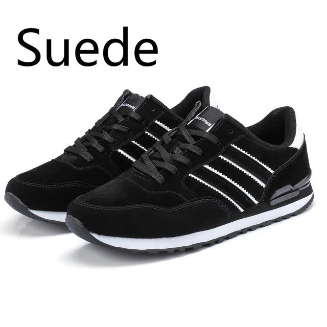 Men's Casual Sneakers – Light Suede Running Shoes, Breathable Mesh Jogging & Sport Shoes for Outdoor Activities