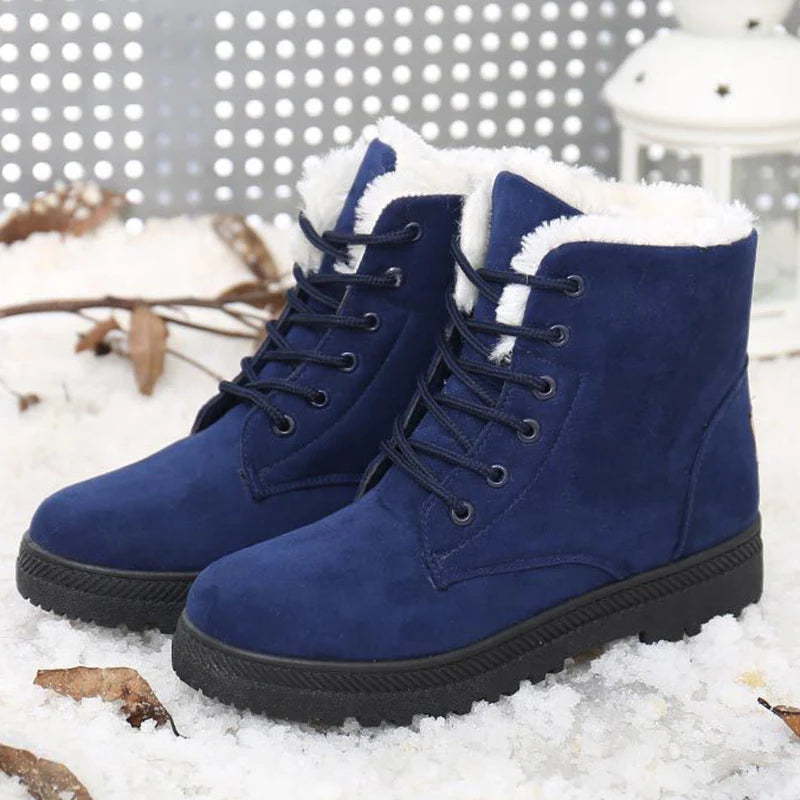 Women’s Winter Boots Snow Plush Platform Flat Boots - Warm & Fashionable Snow Boots