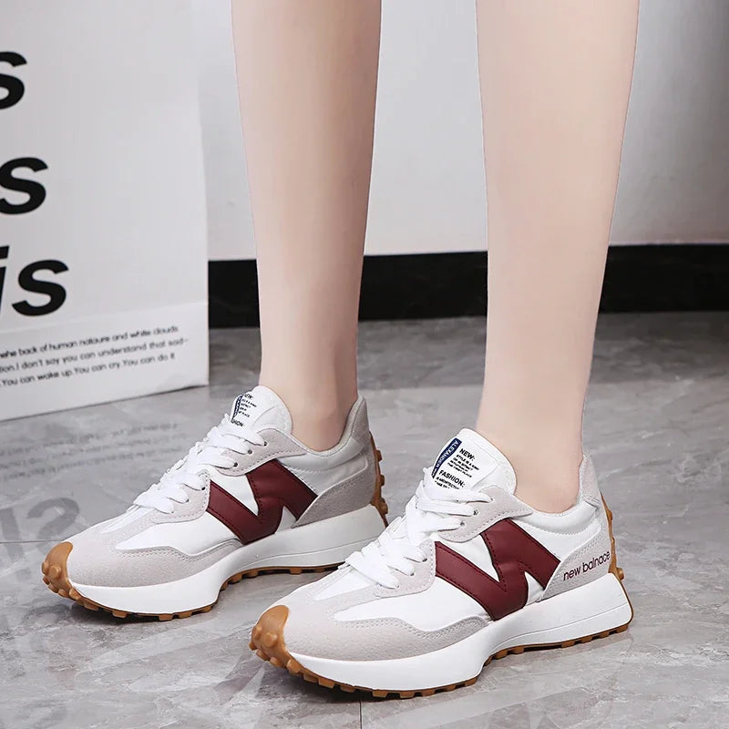 Women's Lace-Up Sneakers – New Fall Fashion Vulcanized Casual Shoes, Breathable Zapatos De Mujer