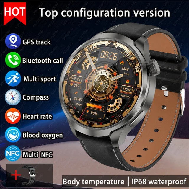 HUAWEI Outdoor Sports Smartwatch for Men – 1.85" AMOLED Screen, NFC, GPS, Heart Rate Monitor, Waterproof, Bluetooth Call