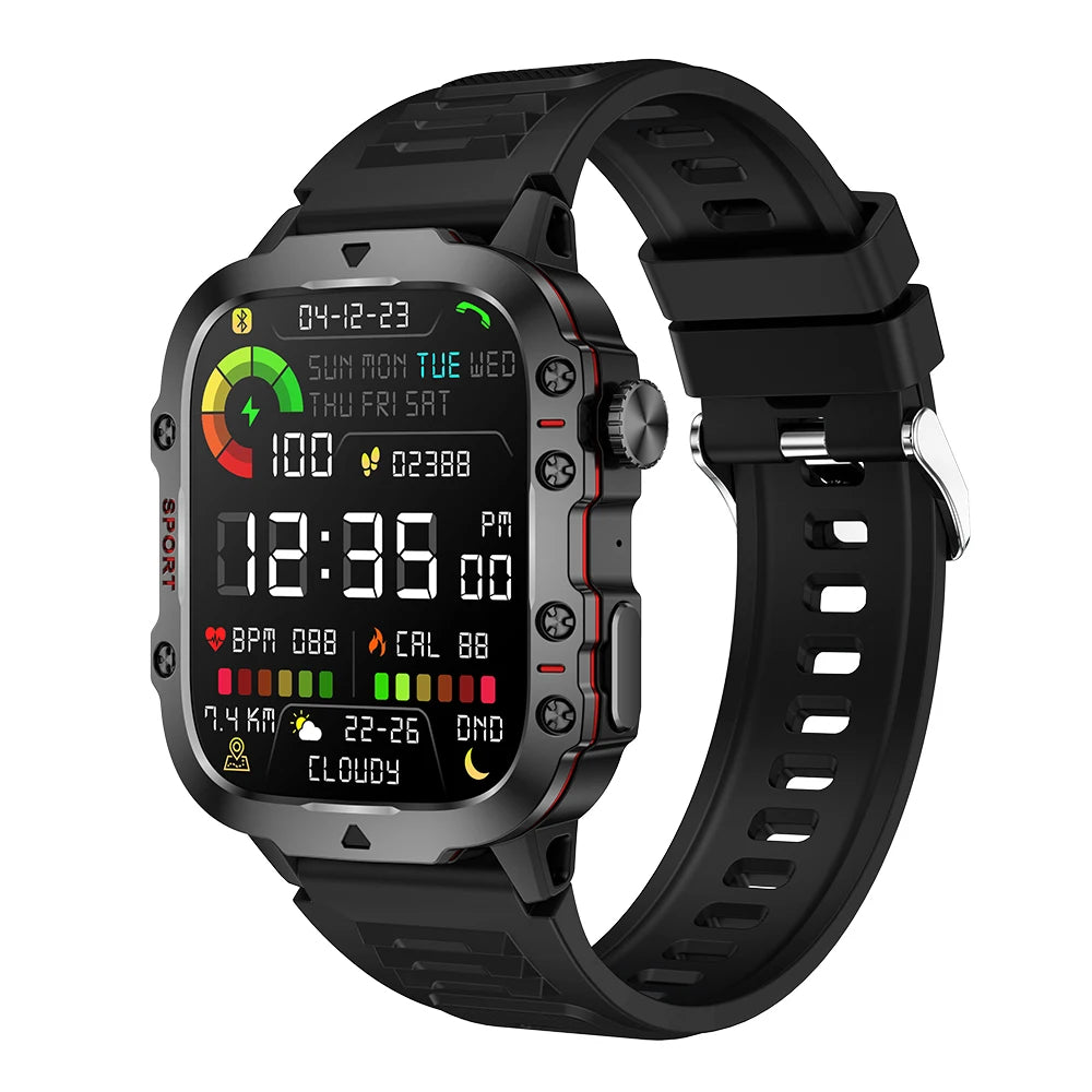 Men's Smart Watch Bluetooth Call 1.96" AMOLED Fitness Tracker IP68 Waterproof for Xiaomi & Android