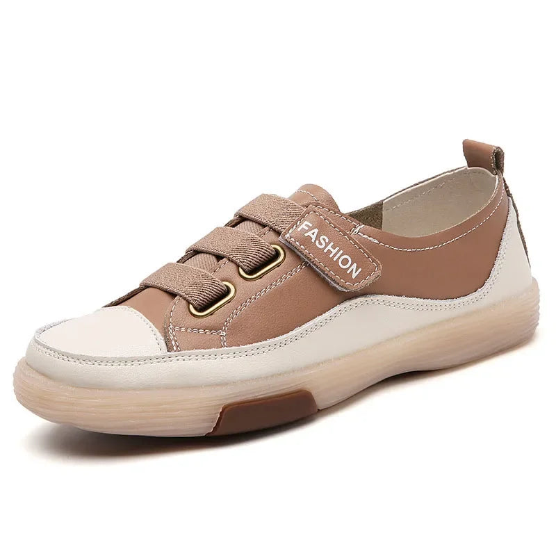 Summer Women’s Casual Slip-On Leather Loafers – Breathable Walking Sneakers with Soft Sole