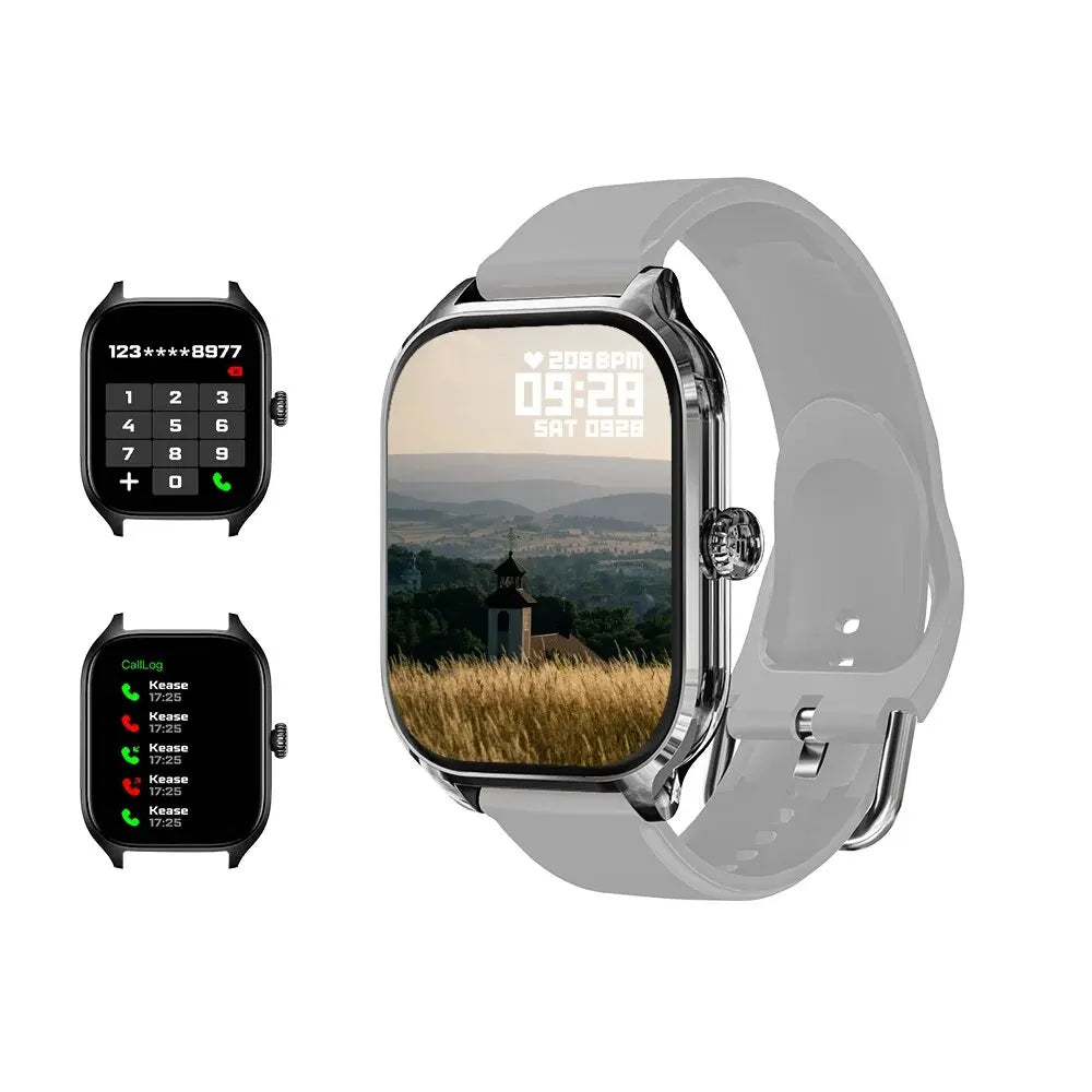 H9 2.01-Inch HD Smartwatch with Bluetooth Call, Fitness Tracking, and DIY Dials for Men & Women