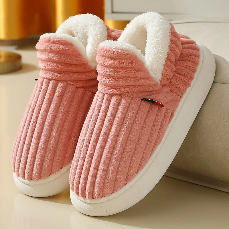 Bebealy Winter Men’s & Women’s Plush Slippers – Cozy Non-Slip Indoor & Outdoor Fur Shoes