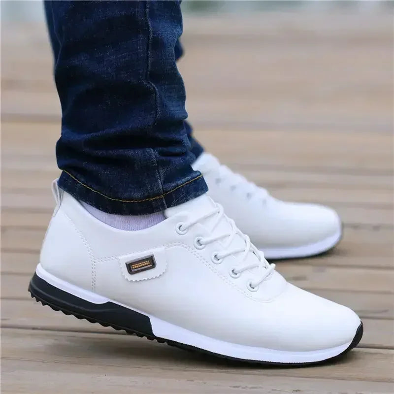 Men's PU Leather Casual Shoes – Warm Business Sneakers for Outdoor & Everyday Wear