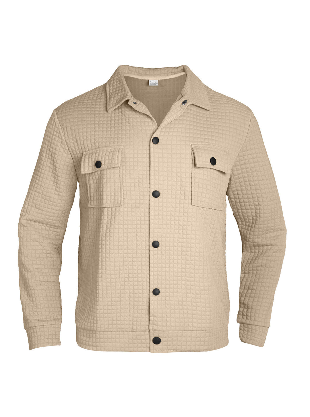 Men’s Casual Jacquard Checkered Knit Shirt – Loose-Fit Autumn Cardigan