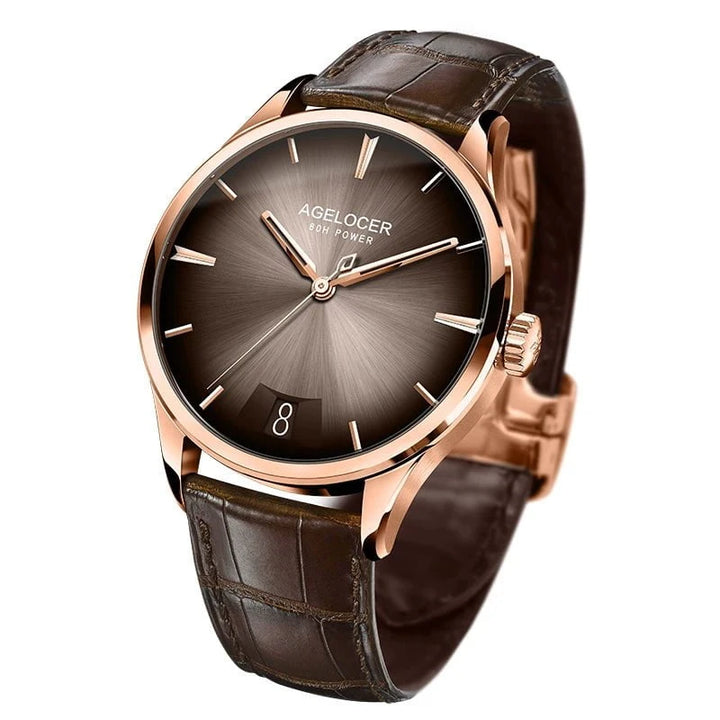 AGELOCER Budapest Men's Luxury Automatic Watch – Big Calendar, Cal. A4610 Movement, 80 - Hour Power Reserve, Leather Strap by Luxe Ahmar – Available at LUXE AHMAR
