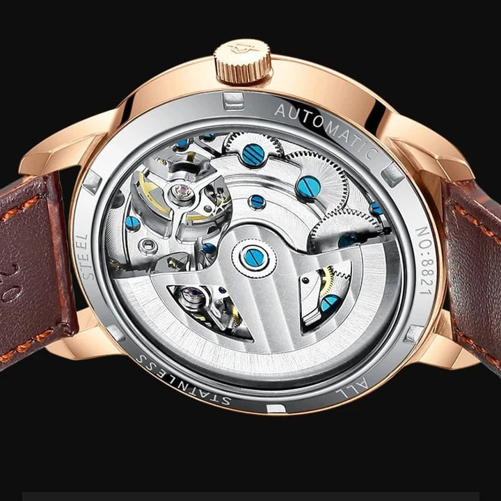 AILANG Double Tourbillon Men's Automatic Watch – Luxury Mechanical Timepiece with Leather Strap, Waterproof Design & Luminous Display by Luxe Ahmar – Available at LUXE AHMAR
