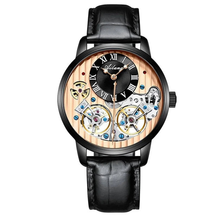AILANG Double Tourbillon Men's Automatic Watch – Luxury Mechanical Timepiece with Leather Strap, Waterproof Design & Luminous Display by Luxe Ahmar – Available at LUXE AHMAR