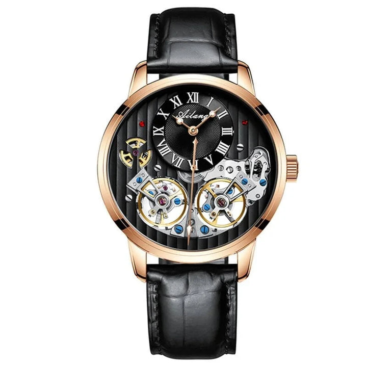 AILANG Double Tourbillon Men's Automatic Watch – Luxury Mechanical Timepiece with Leather Strap, Waterproof Design & Luminous Display by Luxe Ahmar – Available at LUXE AHMAR