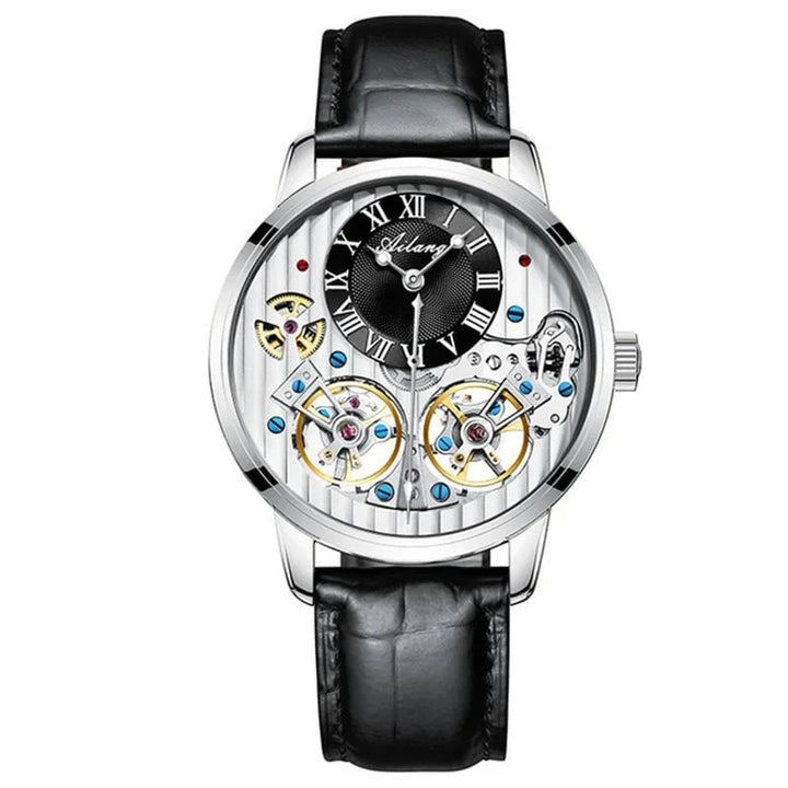 AILANG Double Tourbillon Men's Automatic Watch – Luxury Mechanical Timepiece with Leather Strap, Waterproof Design & Luminous Display by Luxe Ahmar – Available at LUXE AHMAR