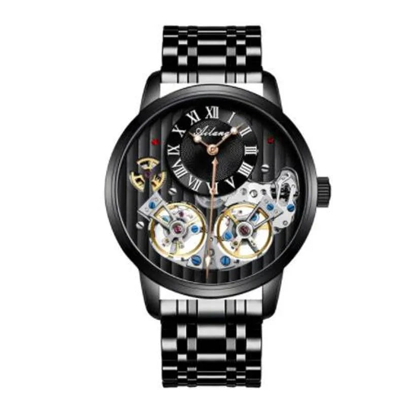 AILANG Double Tourbillon Men's Automatic Watch – Luxury Mechanical Timepiece with Leather Strap, Waterproof Design & Luminous Display by Luxe Ahmar – Available at LUXE AHMAR