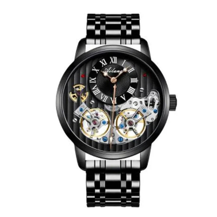 AILANG Double Tourbillon Men's Automatic Watch – Luxury Mechanical Timepiece with Leather Strap, Waterproof Design & Luminous Display by Luxe Ahmar – Available at LUXE AHMAR