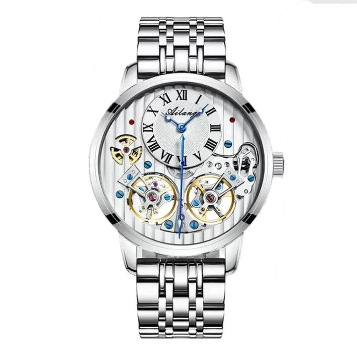 AILANG Double Tourbillon Men's Automatic Watch – Luxury Mechanical Timepiece with Leather Strap, Waterproof Design & Luminous Display by Luxe Ahmar – Available at LUXE AHMAR