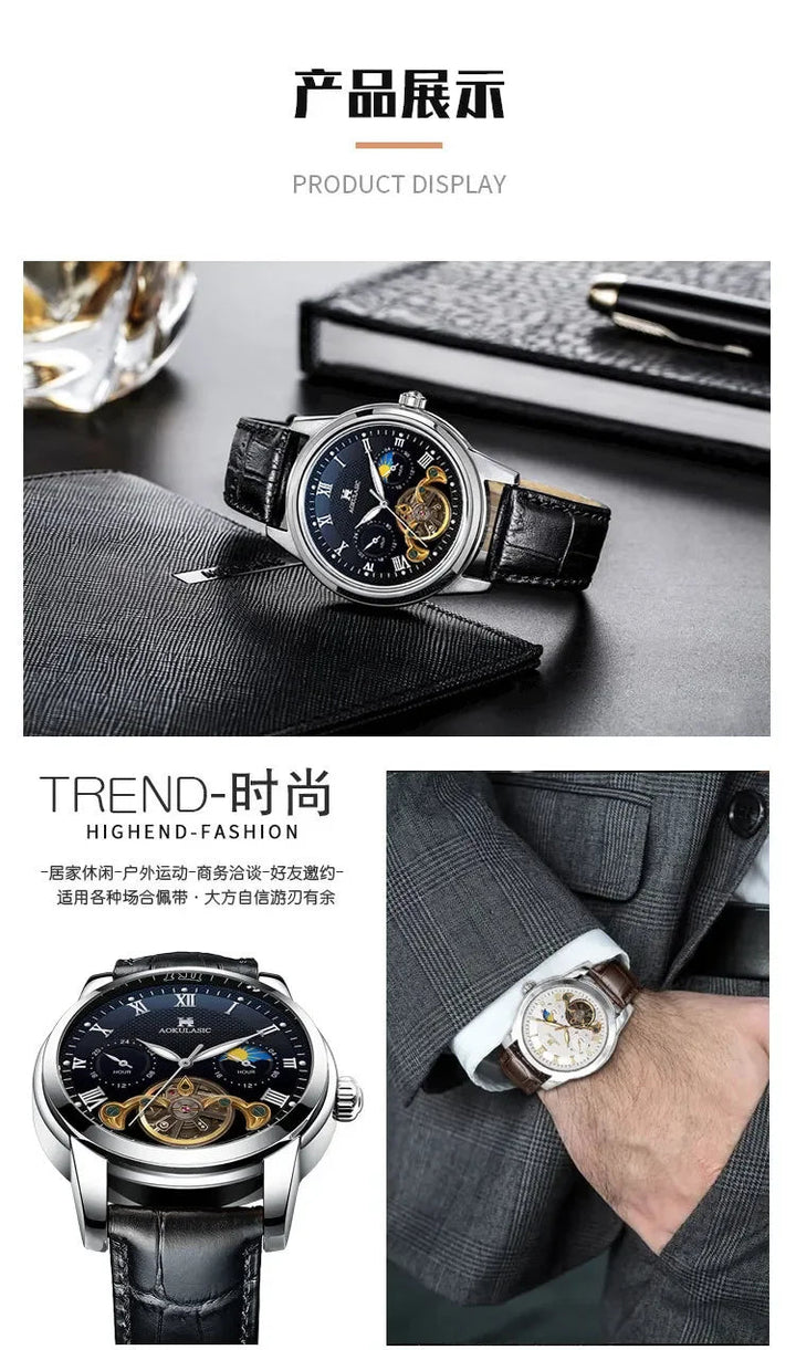 AOKULASIC Men's Wristwatch – Automatic Mechanical Military Sport Watch, Luxury Tourbillon Hollow Business Watch 542 by Luxe Ahmar – Available at LUXE AHMAR