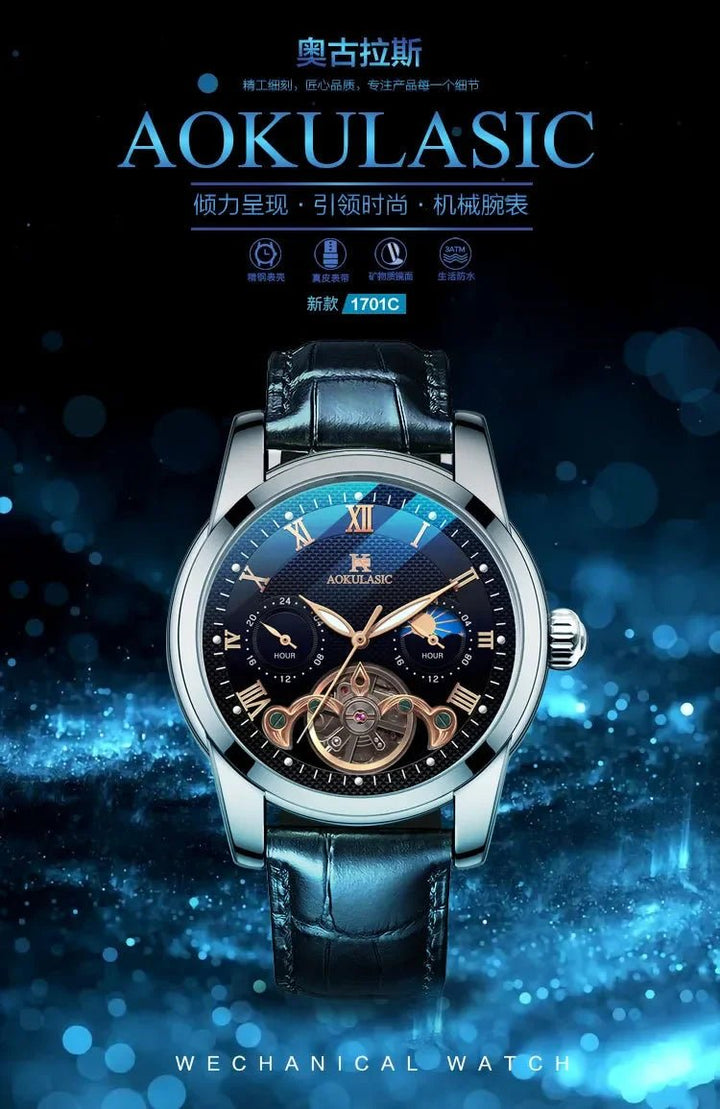 AOKULASIC Men's Wristwatch – Automatic Mechanical Military Sport Watch, Luxury Tourbillon Hollow Business Watch 542 by Luxe Ahmar – Available at LUXE AHMAR