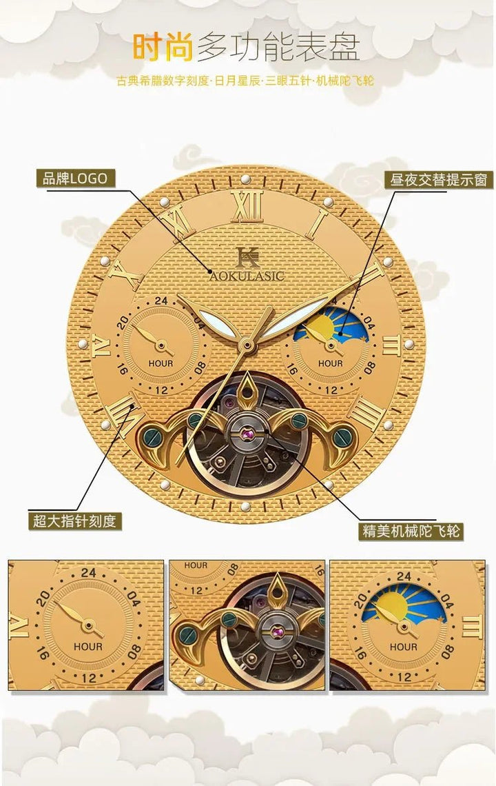 AOKULASIC Men's Wristwatch – Automatic Mechanical Military Sport Watch, Luxury Tourbillon Hollow Business Watch 542 by Luxe Ahmar – Available at LUXE AHMAR