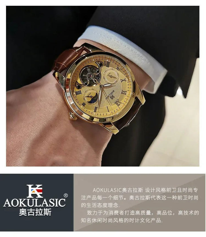 AOKULASIC Men's Wristwatch – Automatic Mechanical Military Sport Watch, Luxury Tourbillon Hollow Business Watch 542 by Luxe Ahmar – Available at LUXE AHMAR