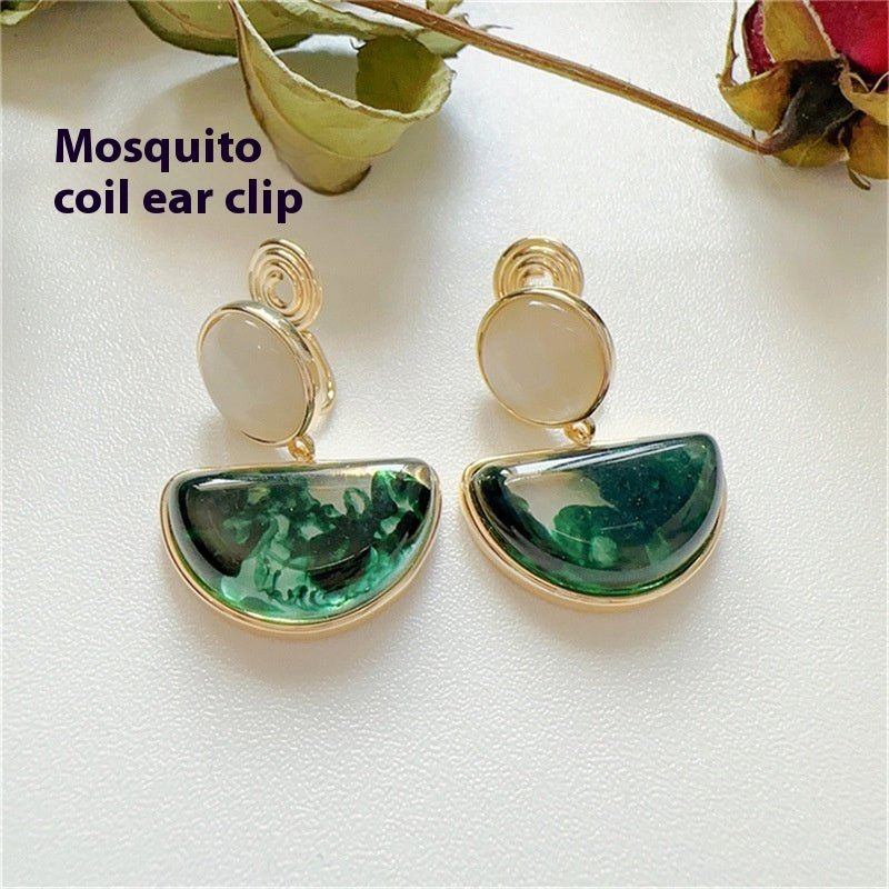 Artistic Retro Irregular Ink Painting Mosquito Coil Ear Clip Without Pierced Ears by LUXE AHMAR – Available at LUXE AHMAR