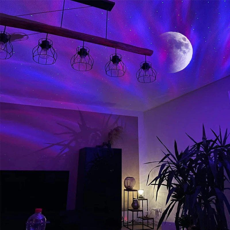 Aurora Borealis Galaxy Star Projector Lamp – LED Northern Lights, Moon & Stars Night Light for Bedroom & Home Decor by LUXE AHMAR – Available at LUXE AHMAR