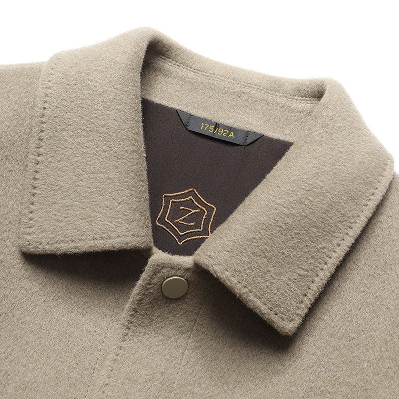 Autumn And Winter Handmade Double - faced Woolen Goods Wool Polo Collar Jacket by LUXE AHMAR – Available at LUXE AHMAR