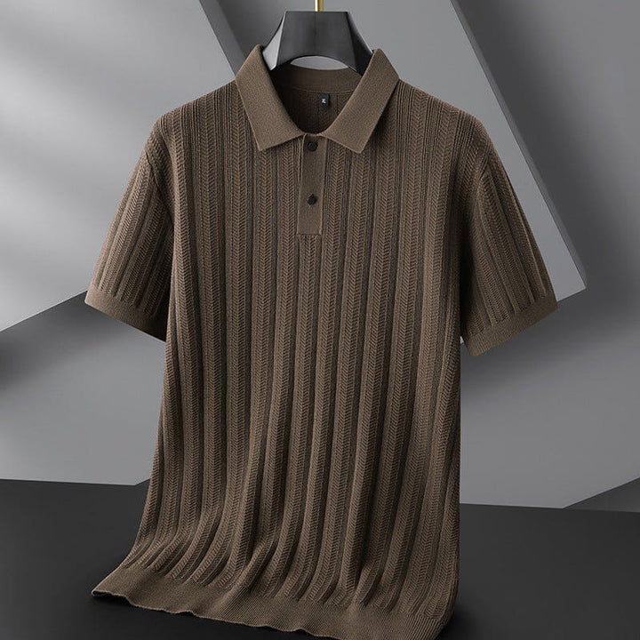 Autumn and Winter New Men's Plus - Sized Lapel Short Sleeve Sweater – Casual Pullover by LUXE AHMAR – Available at LUXE AHMAR
