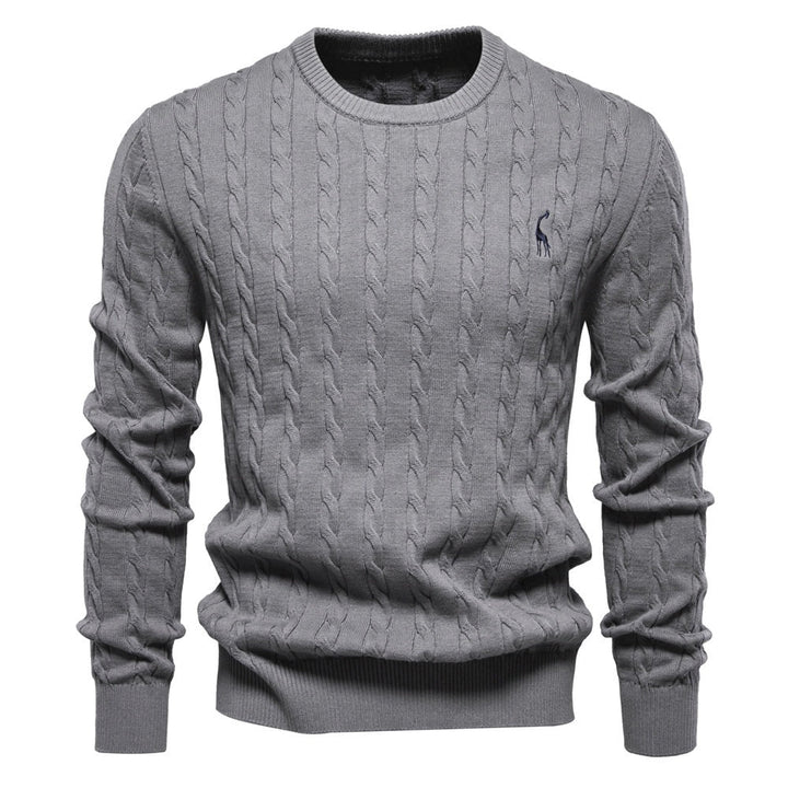 Autumn And Winter Sweater Pullover Deer Embroidery Solid Color Sweater For Men by LUXE AHMAR – Available at LUXE AHMAR