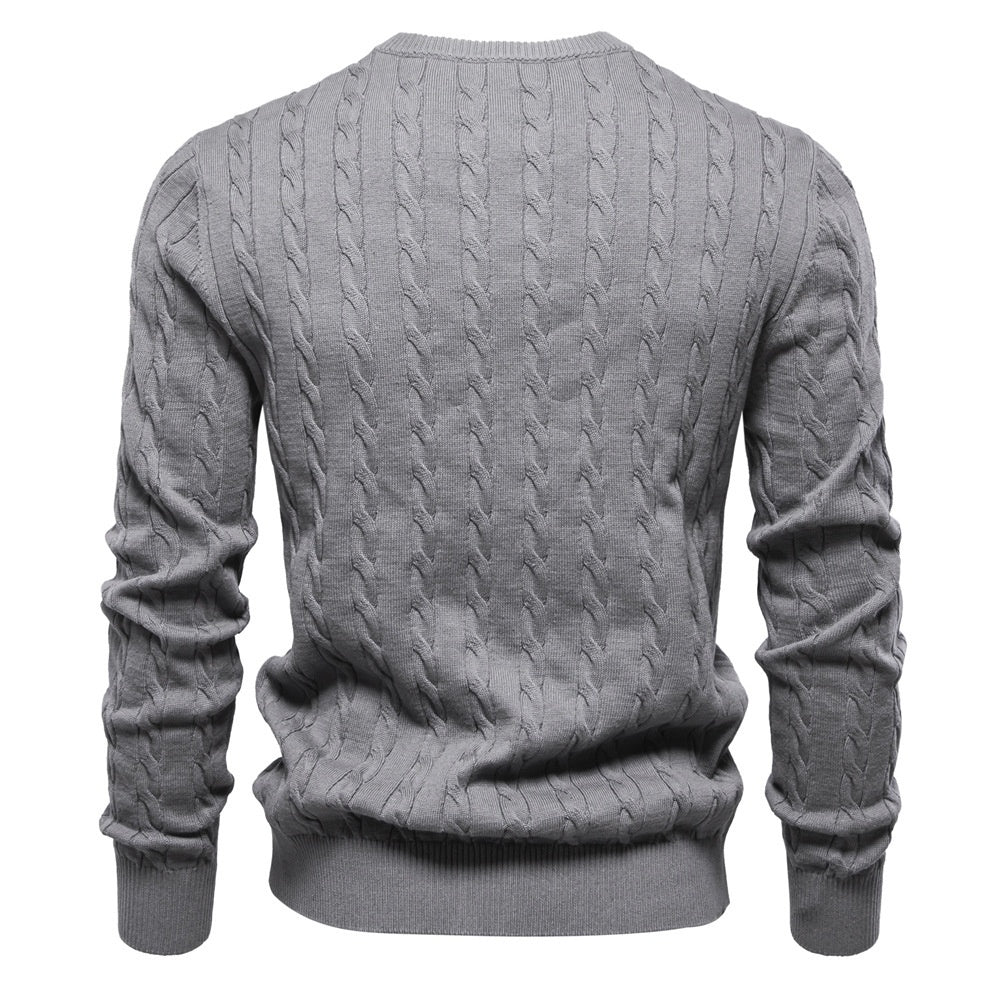 Autumn And Winter Sweater Pullover Deer Embroidery Solid Color Sweater For Men by LUXE AHMAR – Available at LUXE AHMAR