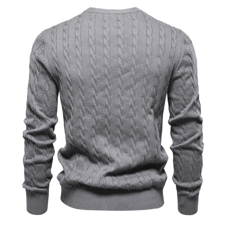 Autumn And Winter Sweater Pullover Deer Embroidery Solid Color Sweater For Men by LUXE AHMAR – Available at LUXE AHMAR