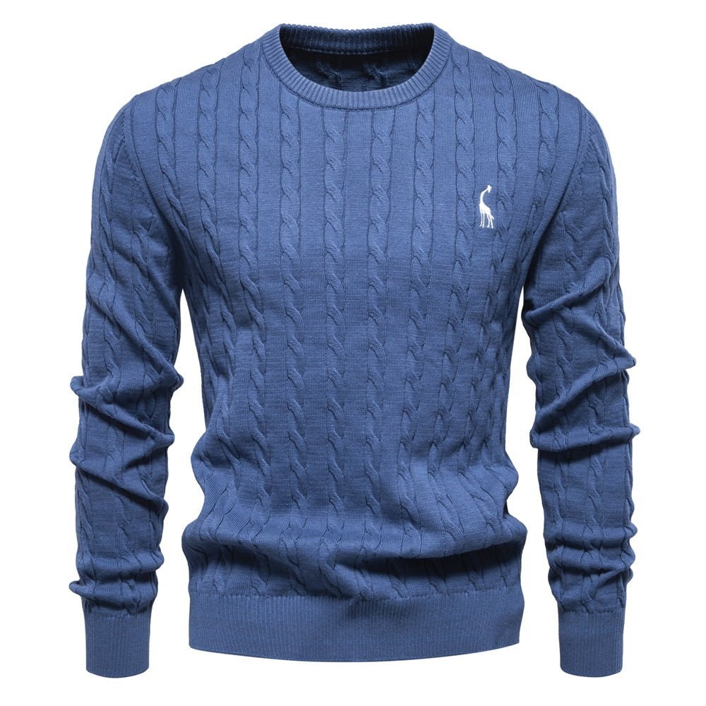 Autumn And Winter Sweater Pullover Deer Embroidery Solid Color Sweater For Men by LUXE AHMAR – Available at LUXE AHMAR