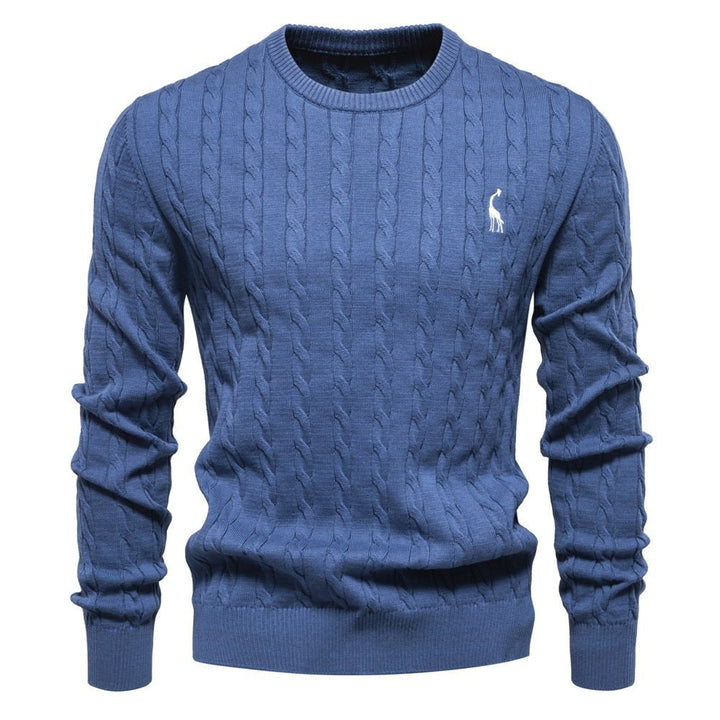 Autumn And Winter Sweater Pullover Deer Embroidery Solid Color Sweater For Men by LUXE AHMAR – Available at LUXE AHMAR