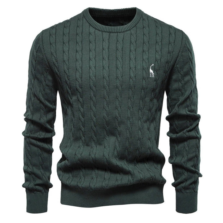 Autumn And Winter Sweater Pullover Deer Embroidery Solid Color Sweater For Men by LUXE AHMAR – Available at LUXE AHMAR