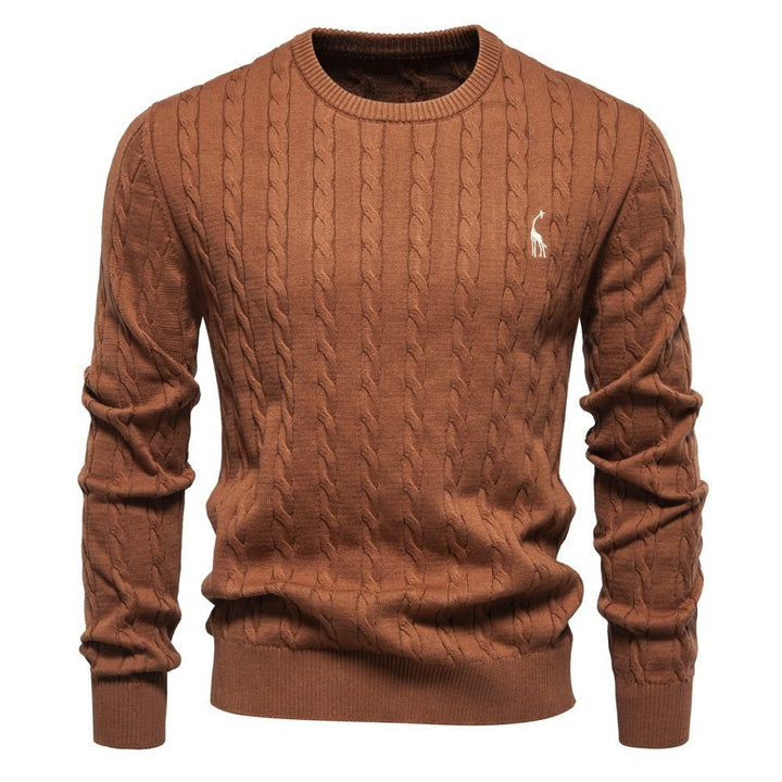 Autumn And Winter Sweater Pullover Deer Embroidery Solid Color Sweater For Men by LUXE AHMAR – Available at LUXE AHMAR