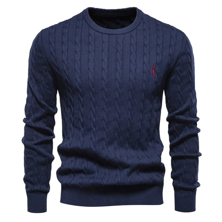 Autumn And Winter Sweater Pullover Deer Embroidery Solid Color Sweater For Men by LUXE AHMAR – Available at LUXE AHMAR