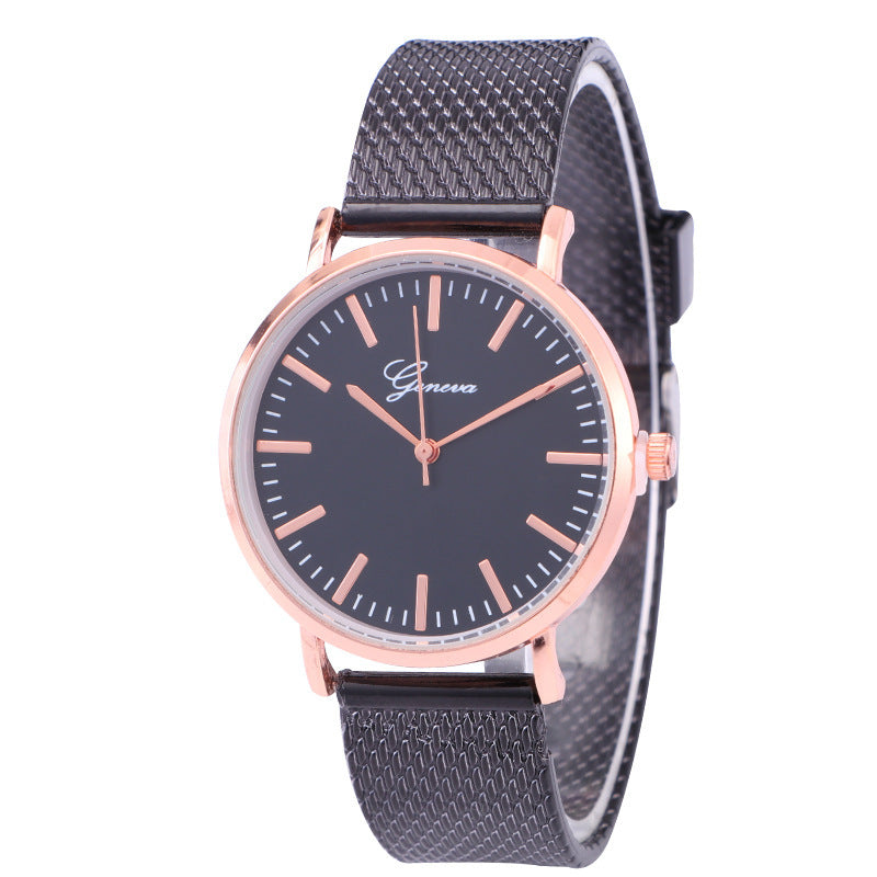 Geneva Watch Dial Plate Mesh Belt Female Minimalist Thin