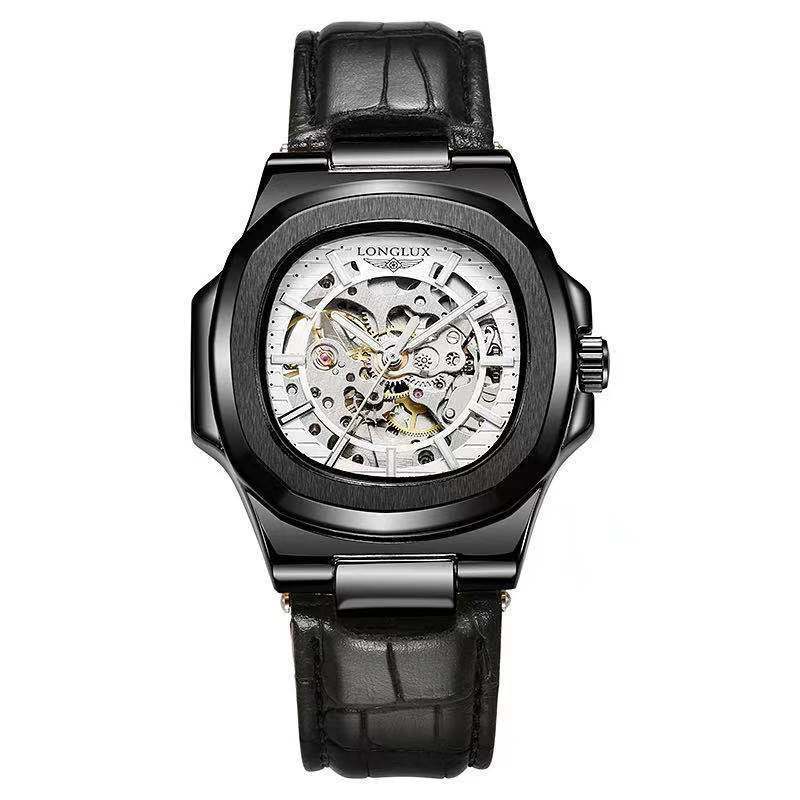 Barrel - shaped Leather Belt Men's Waterproof Mechanical Watch by LUXE AHMAR – Available at LUXE AHMAR