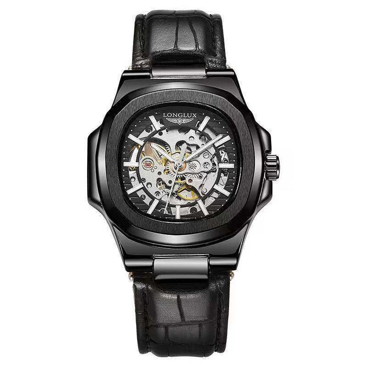 Barrel - shaped Leather Belt Men's Waterproof Mechanical Watch by LUXE AHMAR – Available at LUXE AHMAR