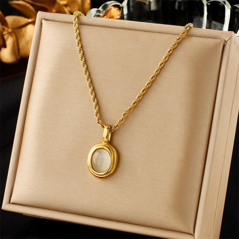 Black And White Gemstone Premium Temperamental Cold Style Metal Vintage Hemp Flowers Chain Necklace by LUXE AHMAR – Available at LUXE AHMAR