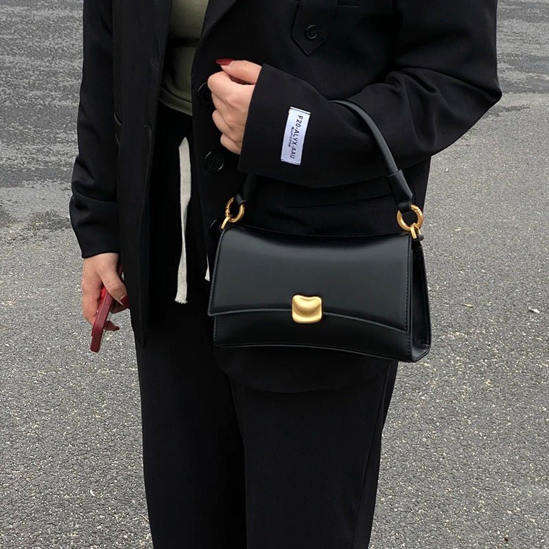 Black Underarm Baguette Bag Portable Crossbody Bag by LUXE AHMAR – Available at LUXE AHMAR