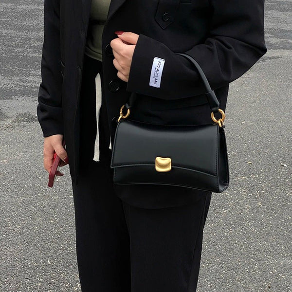 Black Underarm Baguette Bag Portable Crossbody Bag by LUXE AHMAR – Available at LUXE AHMAR