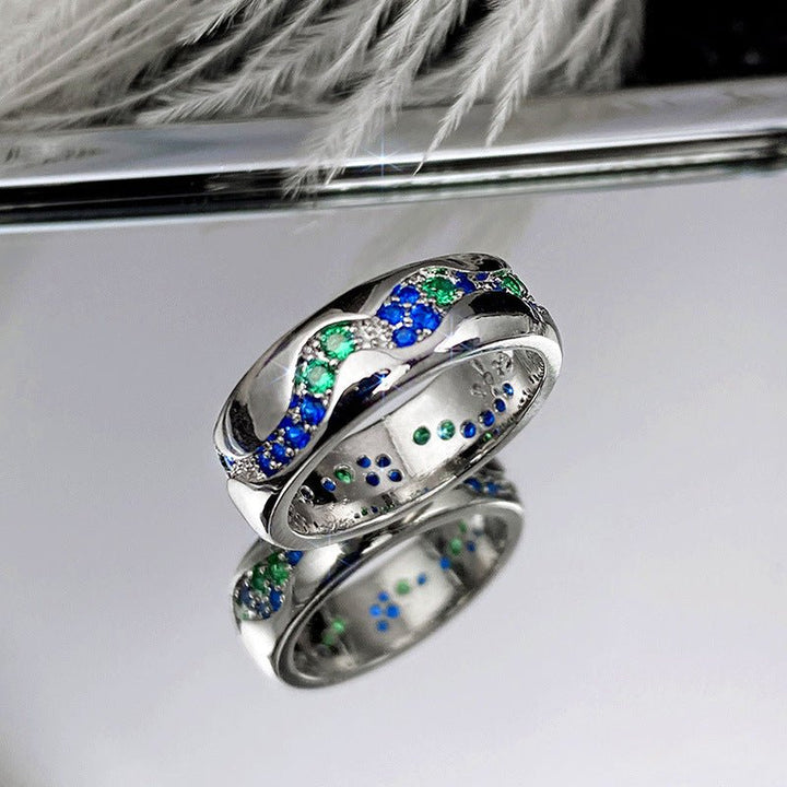 Blue - green Zircon Couple Ring by LUXE AHMAR – Available at LUXE AHMAR