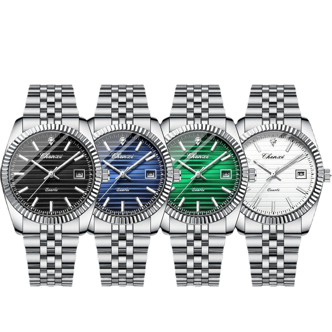 Business Calendar Luminous Waterproof Quartz Watch – Fashion Style with Stainless Steel Strap by LUXE AHMAR – Available at LUXE AHMAR