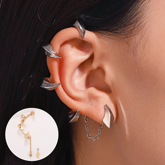 Punk Devil-clawed Earrings Ins Gothic Style Alloy Ear Clip And Ear Hook Jewelry